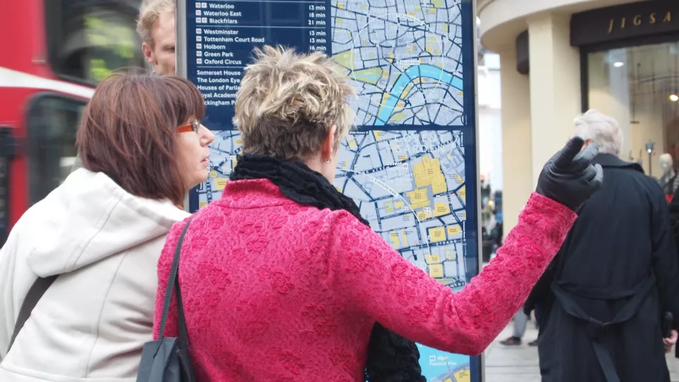 People looking at a map.