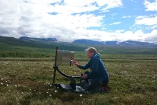 Margareta Johansson från Lunds Universitet studerar permafrost i Abisko i norra Sverige