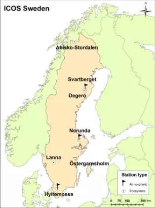 ICOS maststationer i Sverige